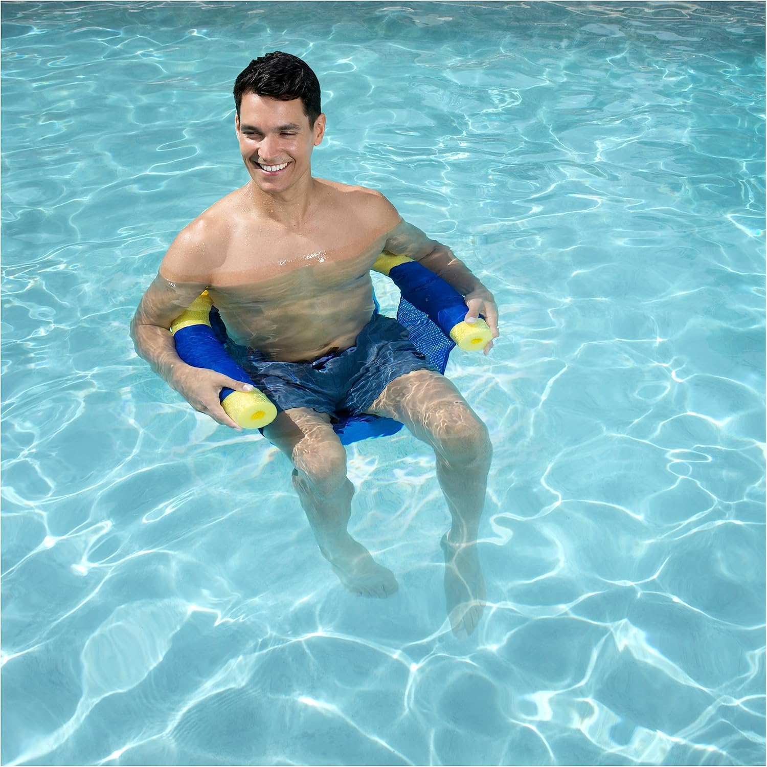 SwimWays Mesh Floating Pool Chair Noodle Slings (4 Pack), Swimming Pool Accessories & Water Toys, Pool Noodle Not Included