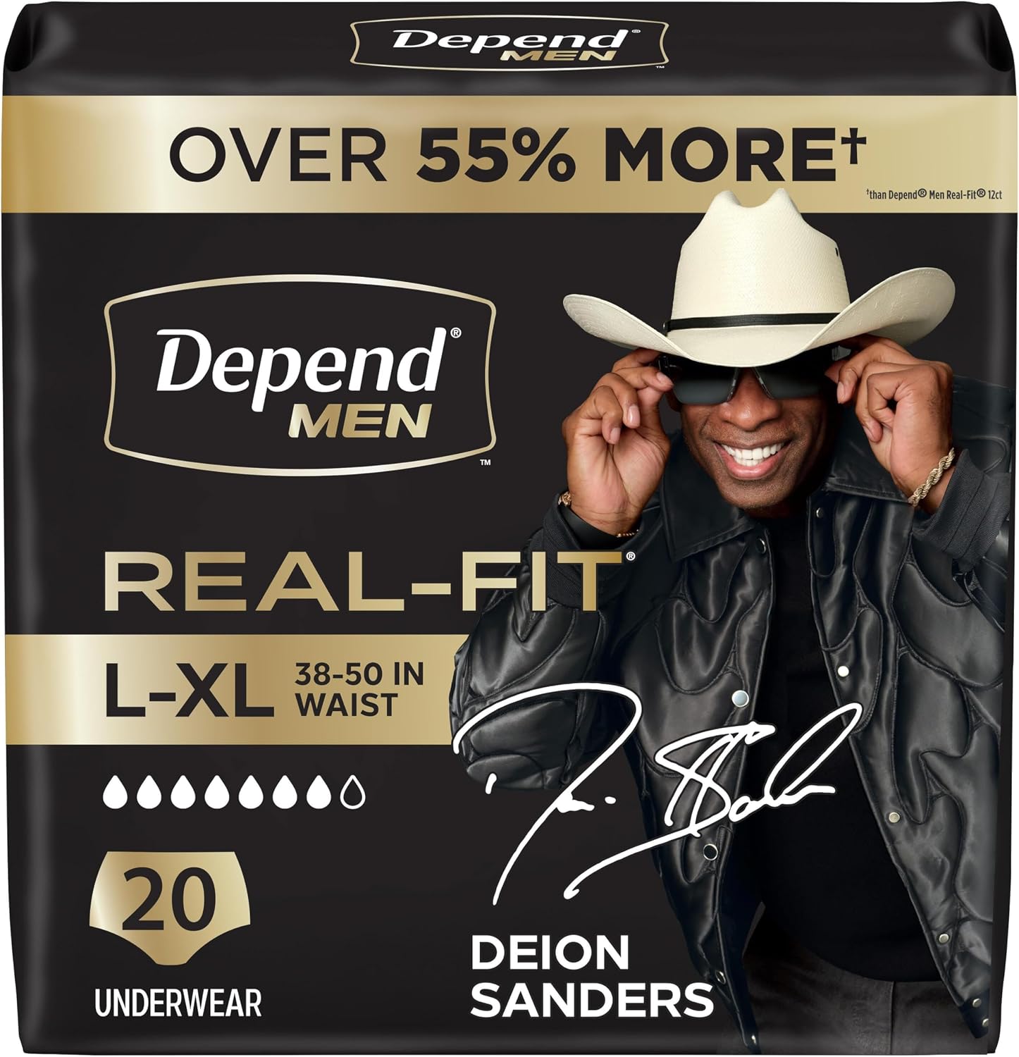 Depend Real Fit Adult Diapers, Incontinence Underwear for Men, Disposable, Maximum Absorbency, Small/Medium, Grey, 56 Count (2 Packs of 28), Packaging May Vary