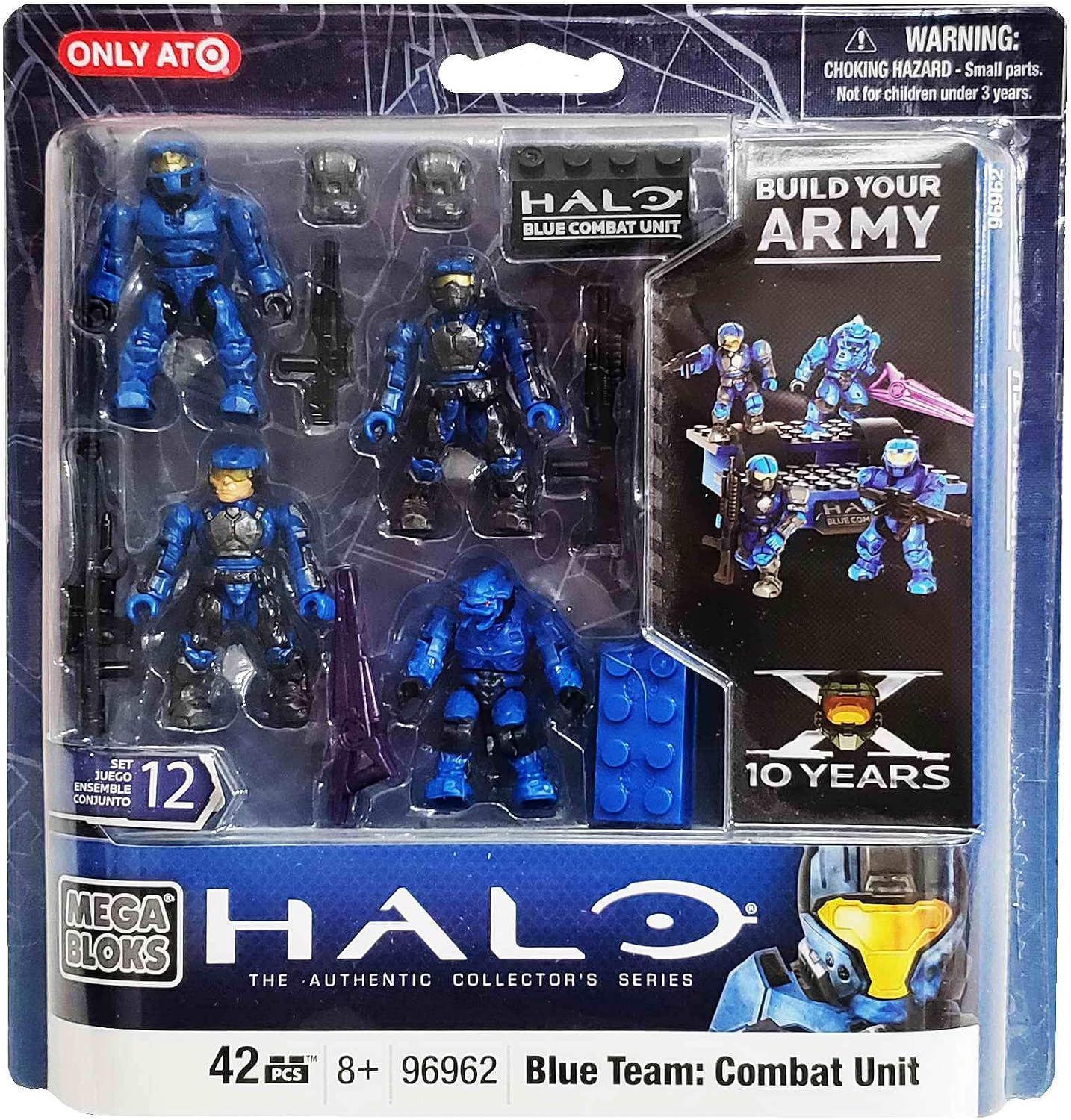 Mega Bloks Halo Blue Team Combat Unit with 4 Mini Figures and Accessories