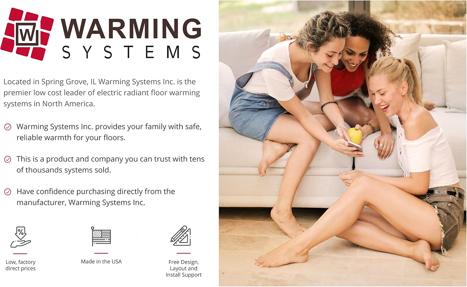 40 Sq Ft 120V Electric Floor Heating System Mat Kit | Premium UDG4-4999 touchscreen thermostat with built-in GFCI, Heating mat, floor sensor & installation monitor included.