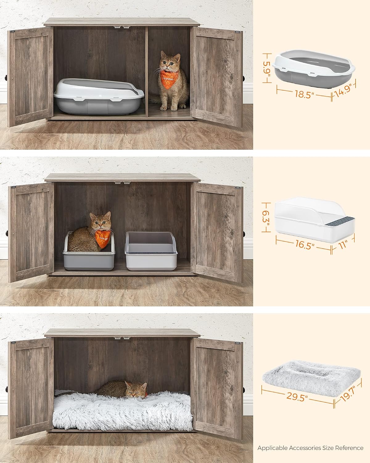 Feandrea Cat Litter Box Enclosure, End Table, 31.5 x 20.9 x 19.7 Inches