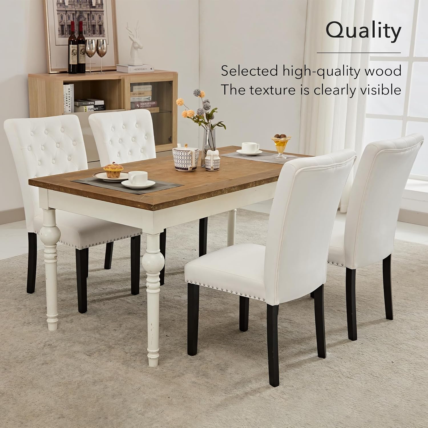 adochr Velvet Dining Chairs Set of 2, Parsons Kitchen Chair, Blue