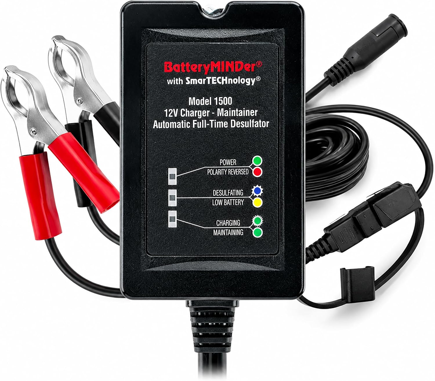1500 12V-1.5A Smart Trickle Charger, Battery Maintainer, and Battery Desulfator - for Winter and Long Term Storage