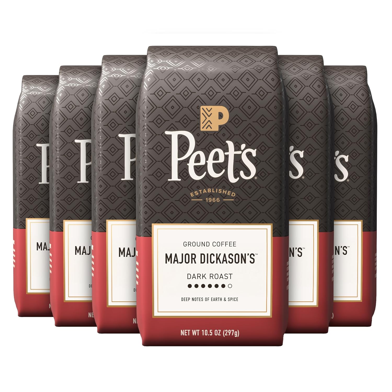Peet's Coffee, Dark Roast Ground Coffee, 100% Arabica Coffee - Major Dickason's Blend 18 Ounce Bag
