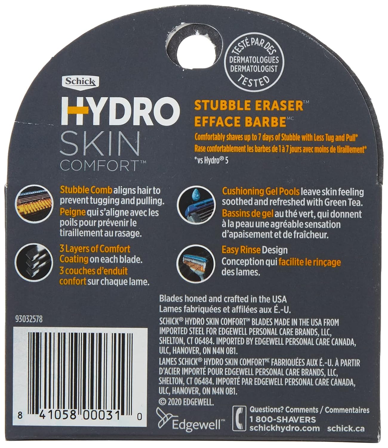 Schick Hydro Stubble Eraser Refills — Stubble Razor Refills, 4 Count