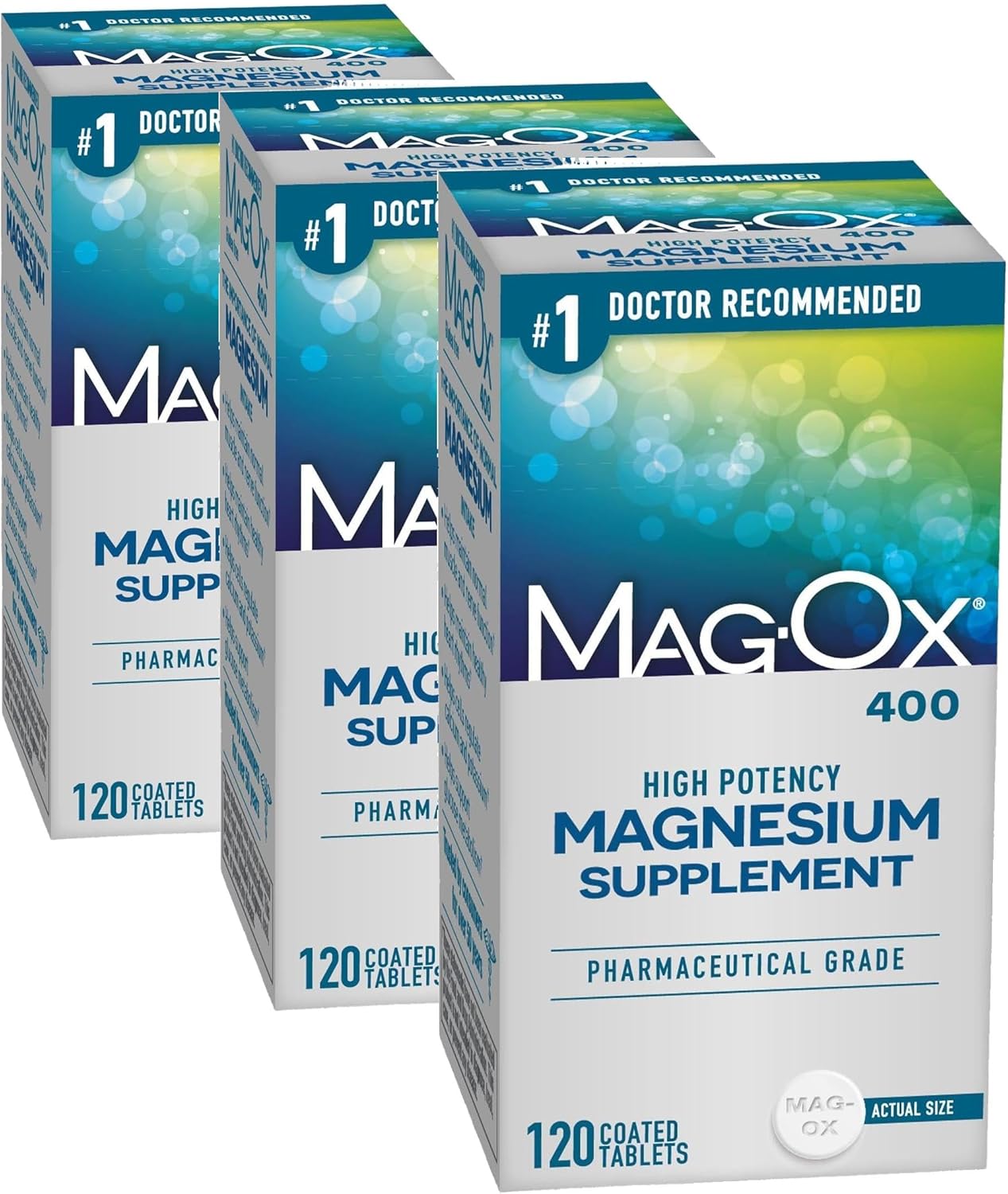 Mag-Ox Magnesium Supplement, Pharmaceutical Grade Magnesium Oxide 483mg, Most Concentrated Form of Magnesium, 120 Tablets