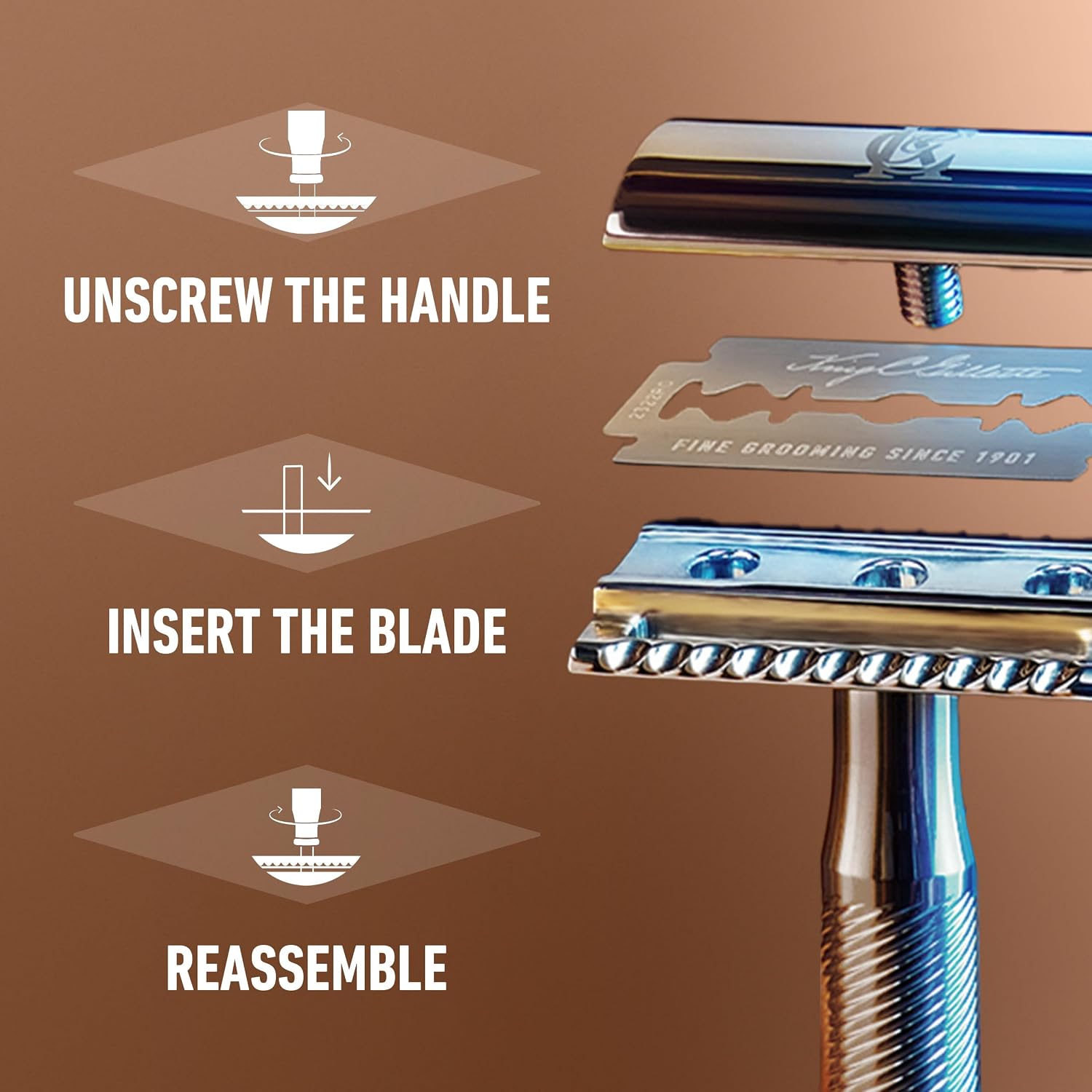 King C. Gillette Double Edge Safety Razor Blades 10 count, Stainless Steel Platinum Coated Blades