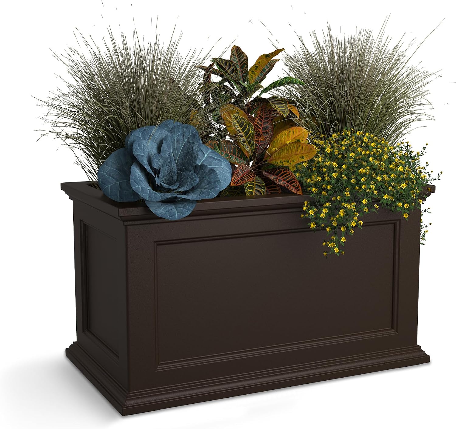 Mayne Fairfield 16in Self-Watering Square Planter, Black