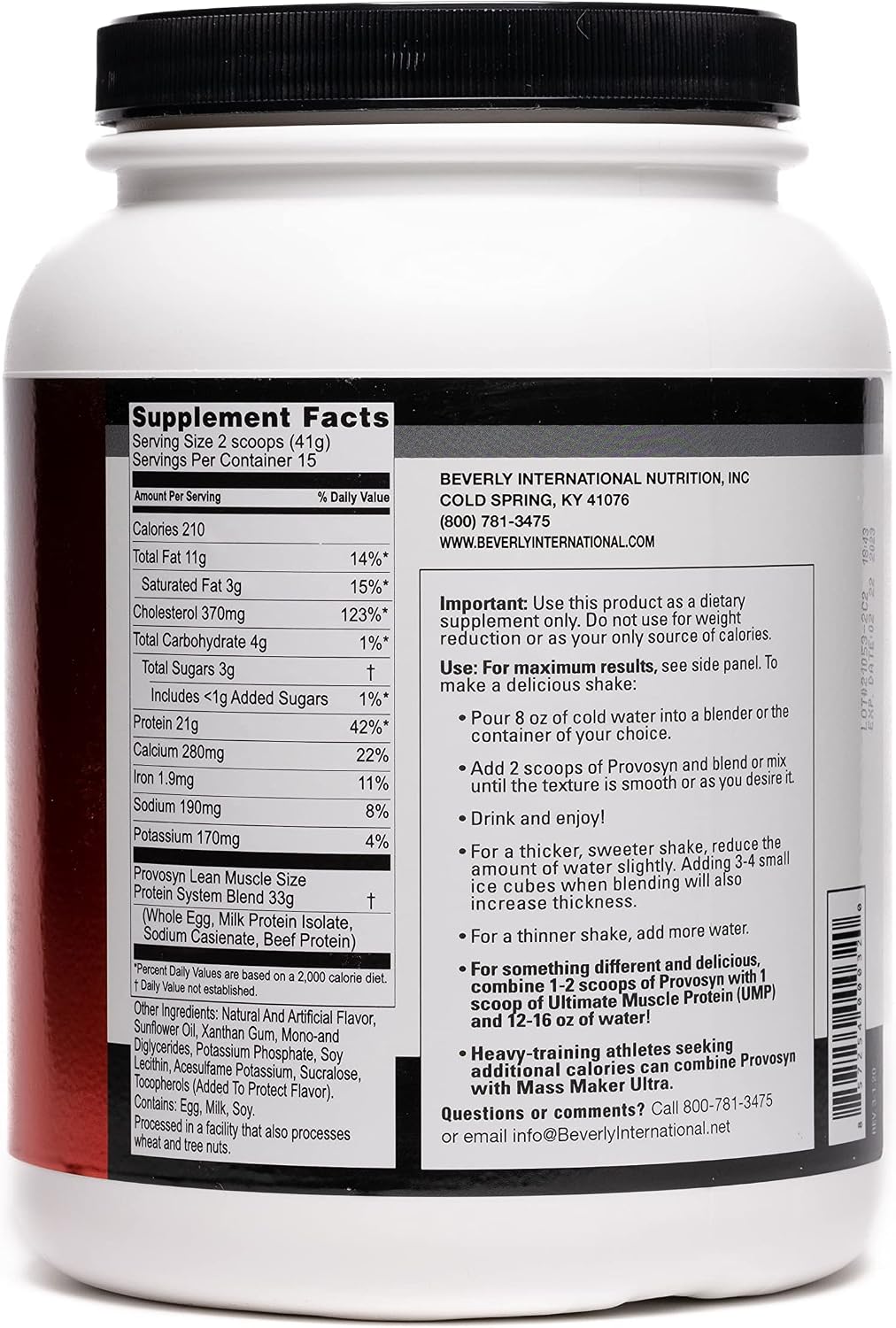 PROVOSYN Whole Egg, Milk & Beef Protein Powder, Vanilla, 616 g | Ultra-Premium Whole Egg, Casein + Whey & Beef Protein