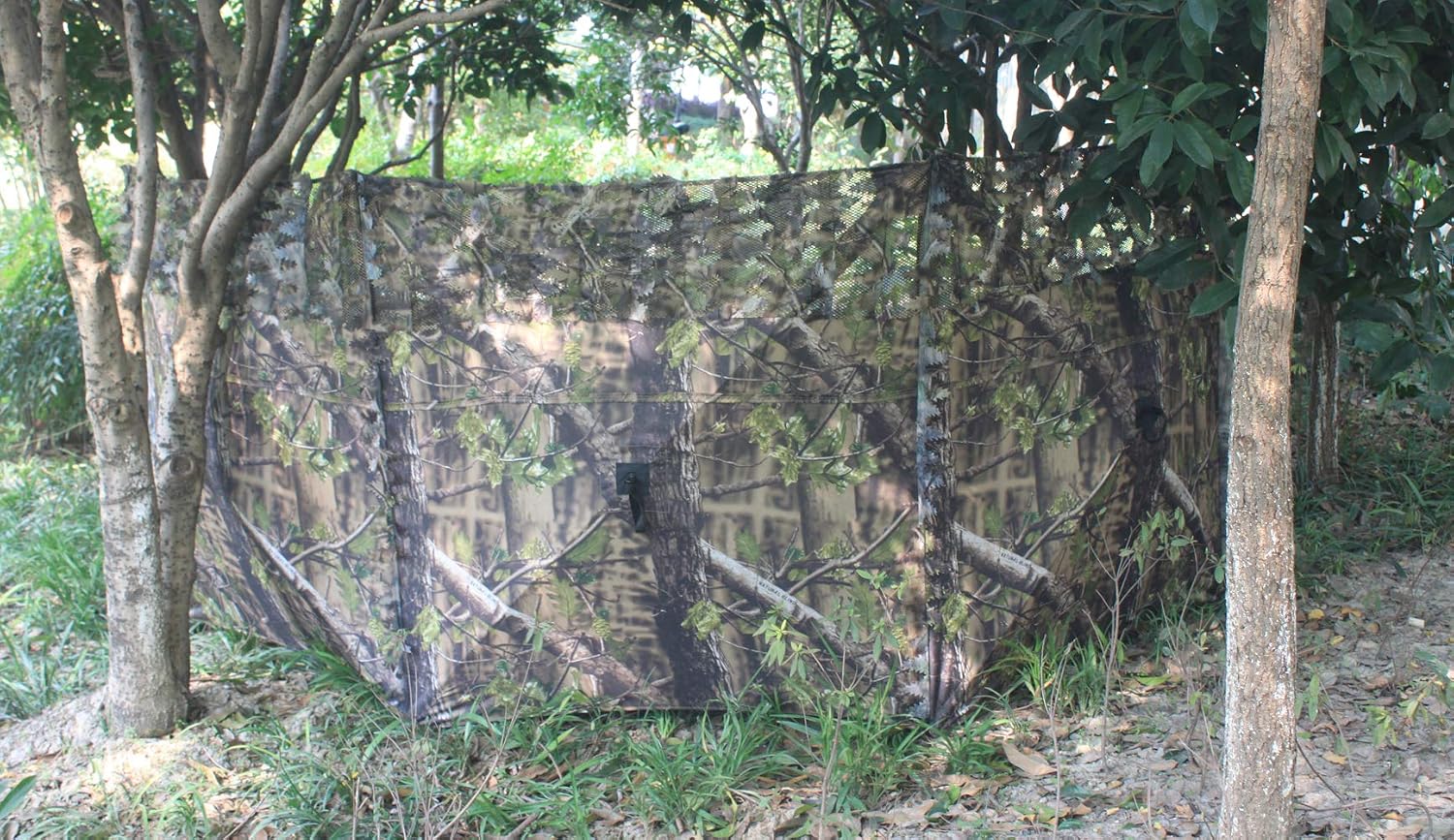 AUSCAMOTEK Pop Up Ground Blind for Deer Duck Turkey Hunting Portable Quick Setup Lightweight Green/Brown/Dry Grass Ground Peg Included