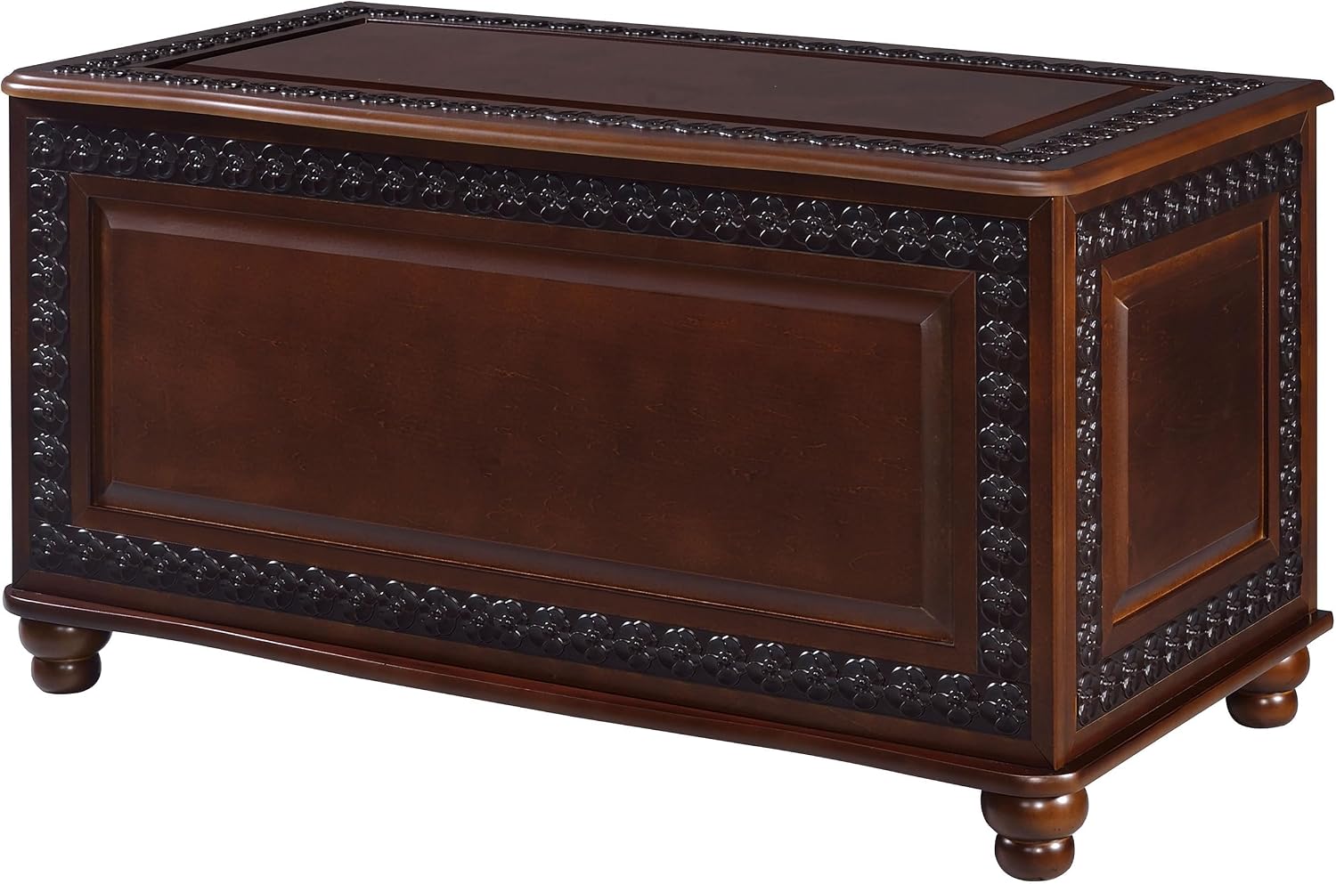 BOWERY HILL 40" x 21" Traditional Wood Cedar Blanket Chest, Flip Open Storage, Fully Lined with Cedar, for Bedroom/Living Room, in Deep Tobacco Finish