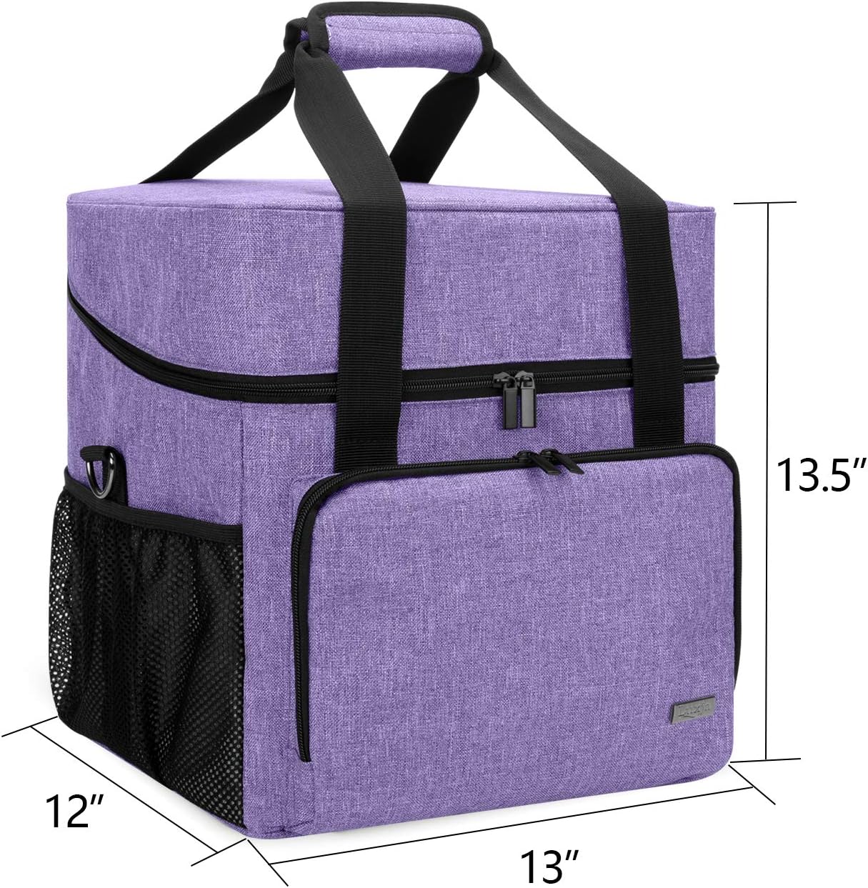LUXJA Serger Machine Carrying Case with Bottom Wooden Board, Gray