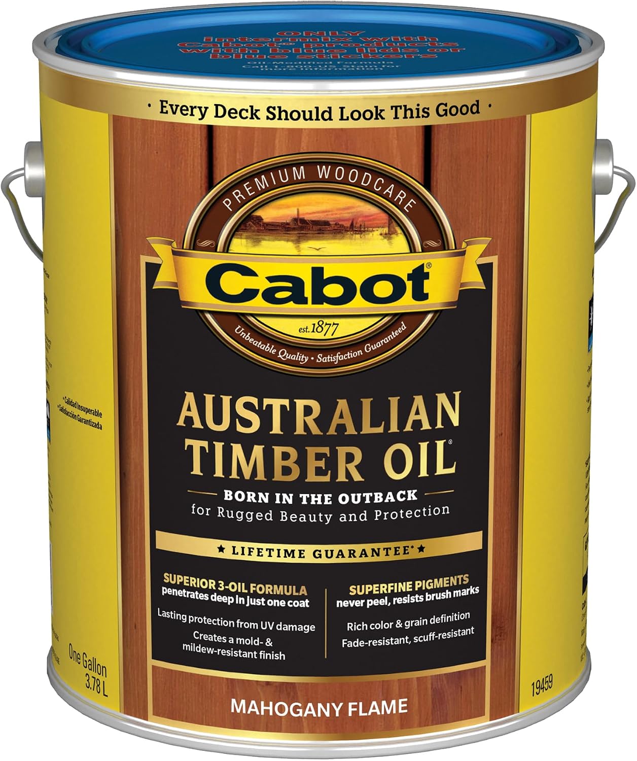 Cabot Australian Timber Oil Low VOC, Mahogany Flame, 1 Gallon
