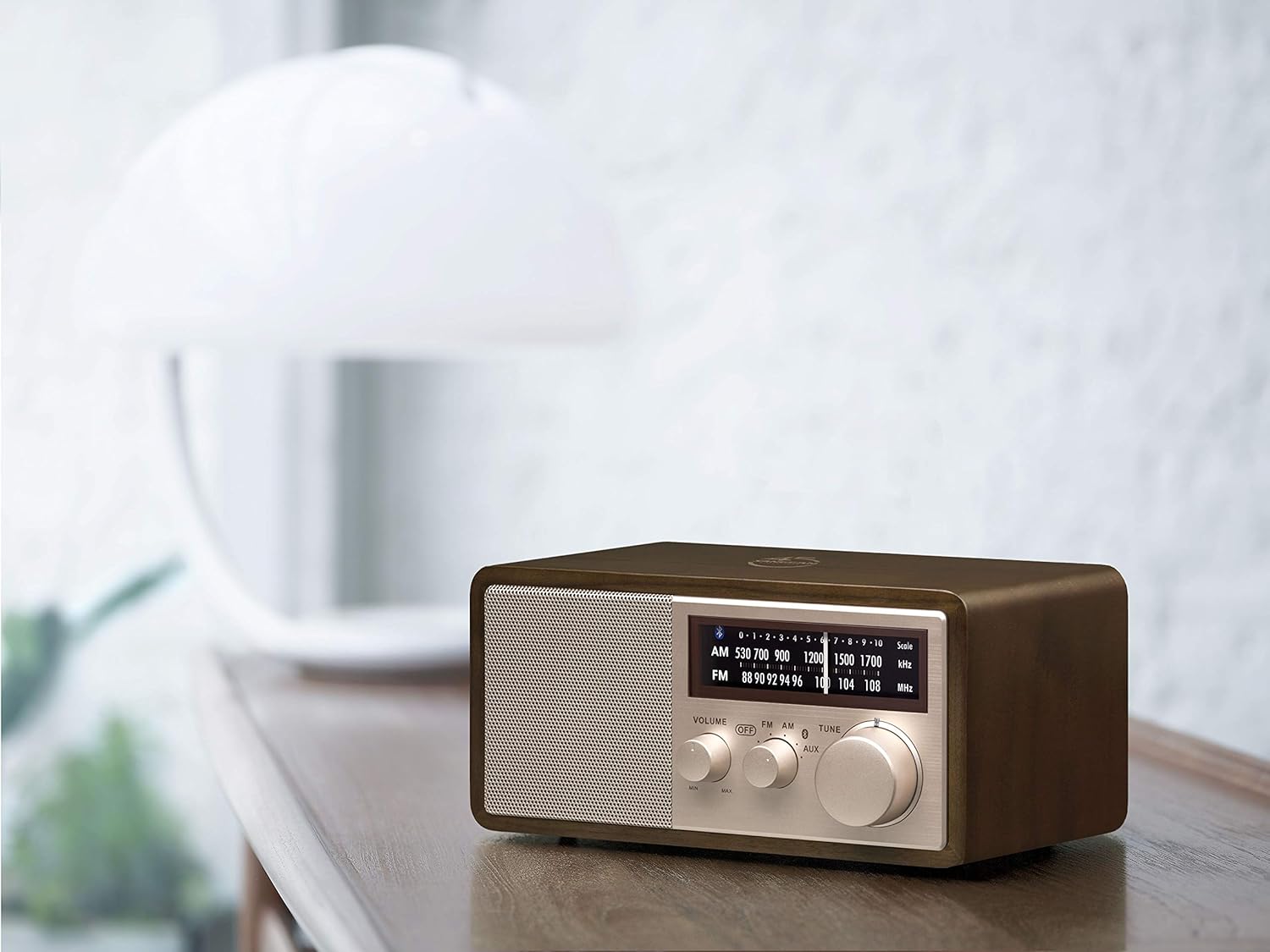 Sangean WR-16 AM/FM, Aux-in, Bluetooth, Wooden Cabinet Radio