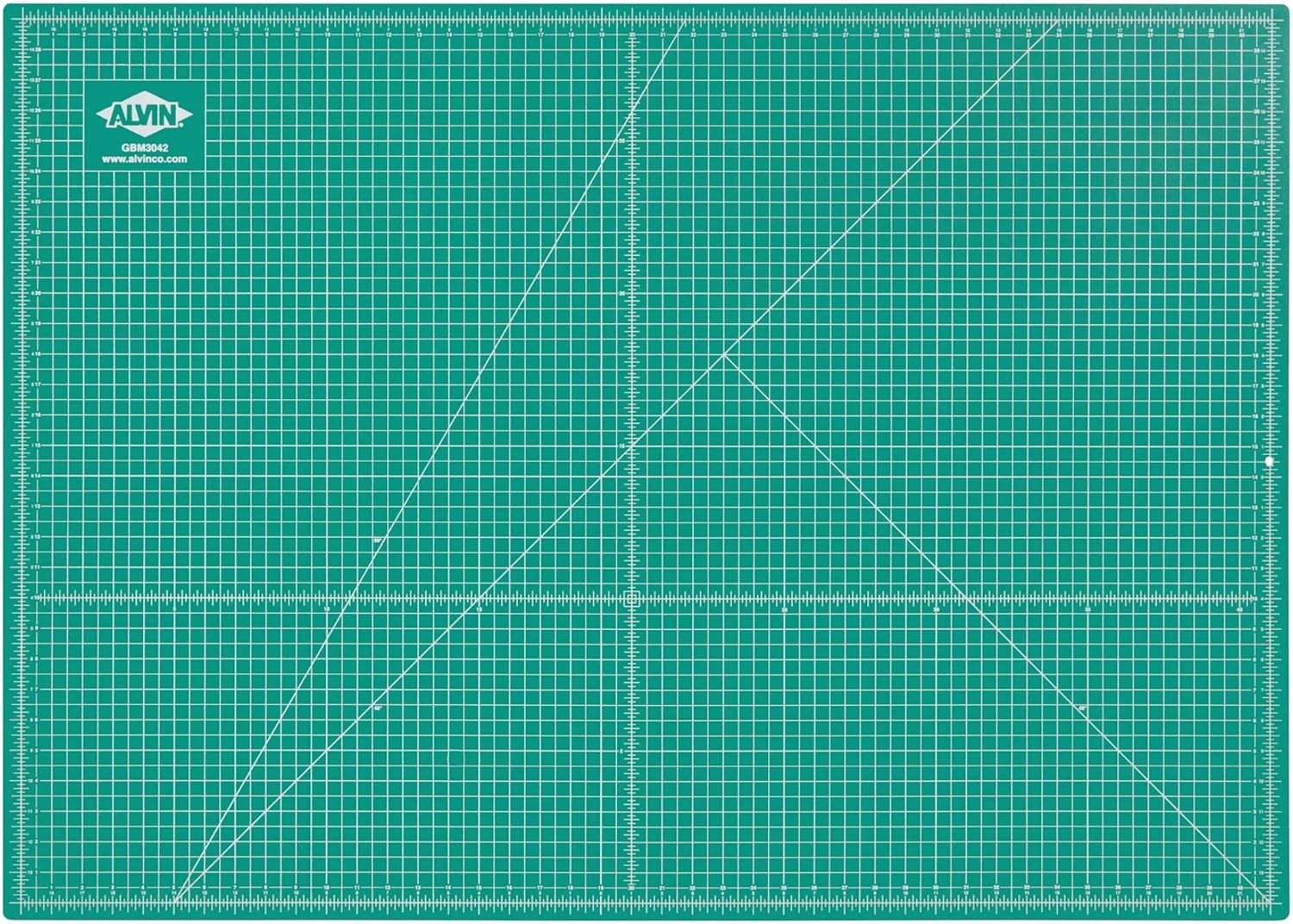 ALVIN GBM Self-Healing Cutting Mat 24 x 36 inch | Double-Sided Green/Black | 5-Layer Gridded Surface for Arts, Crafts and Sewing - Model GBM2436