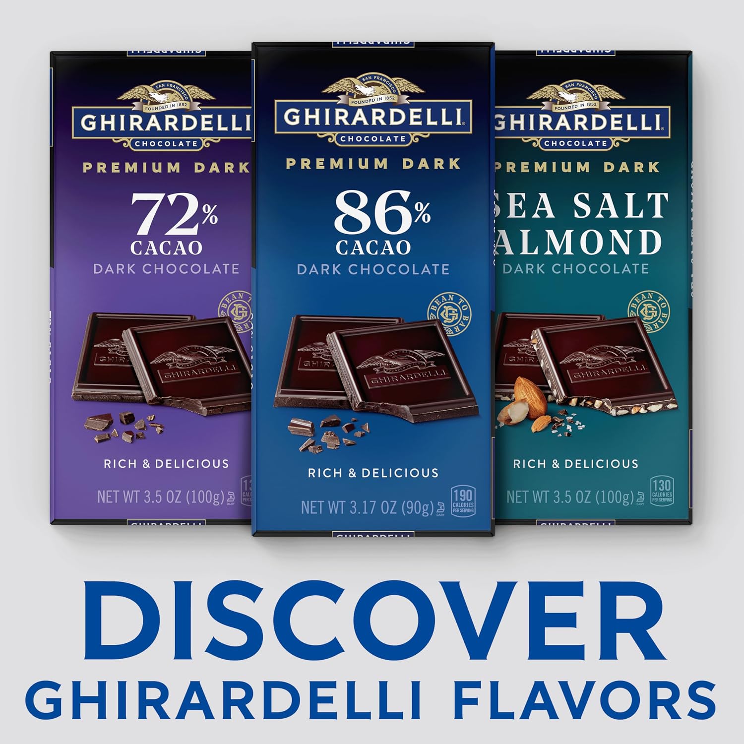 GHIRARDELLI PREMIUM DARK Chocolate Bar, 86% Cacao, 3.17oz Bar, 12 Pack