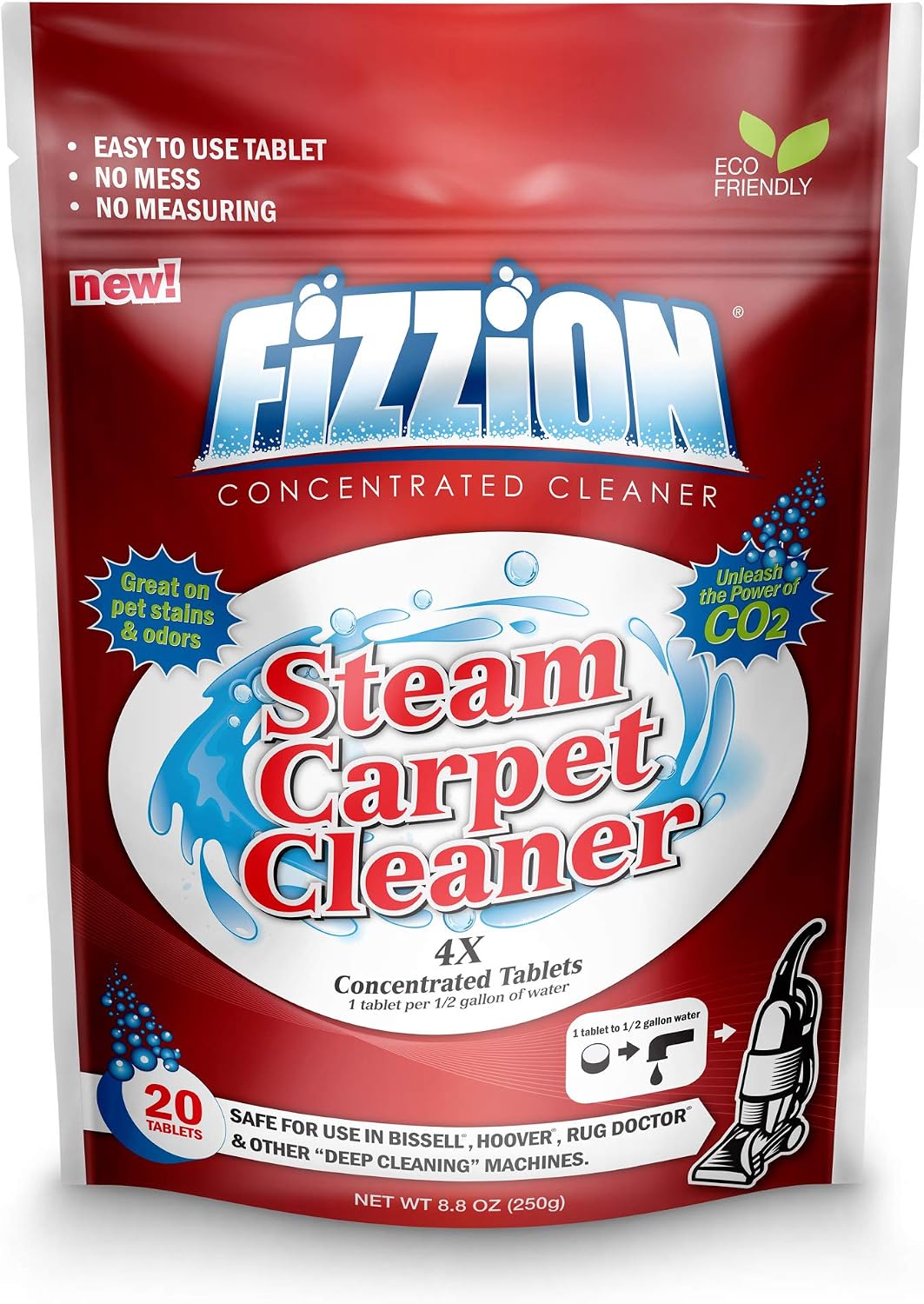 Fizzion Clean Stain Remover Steam Carpet Cleaner Tablets (20 Count)