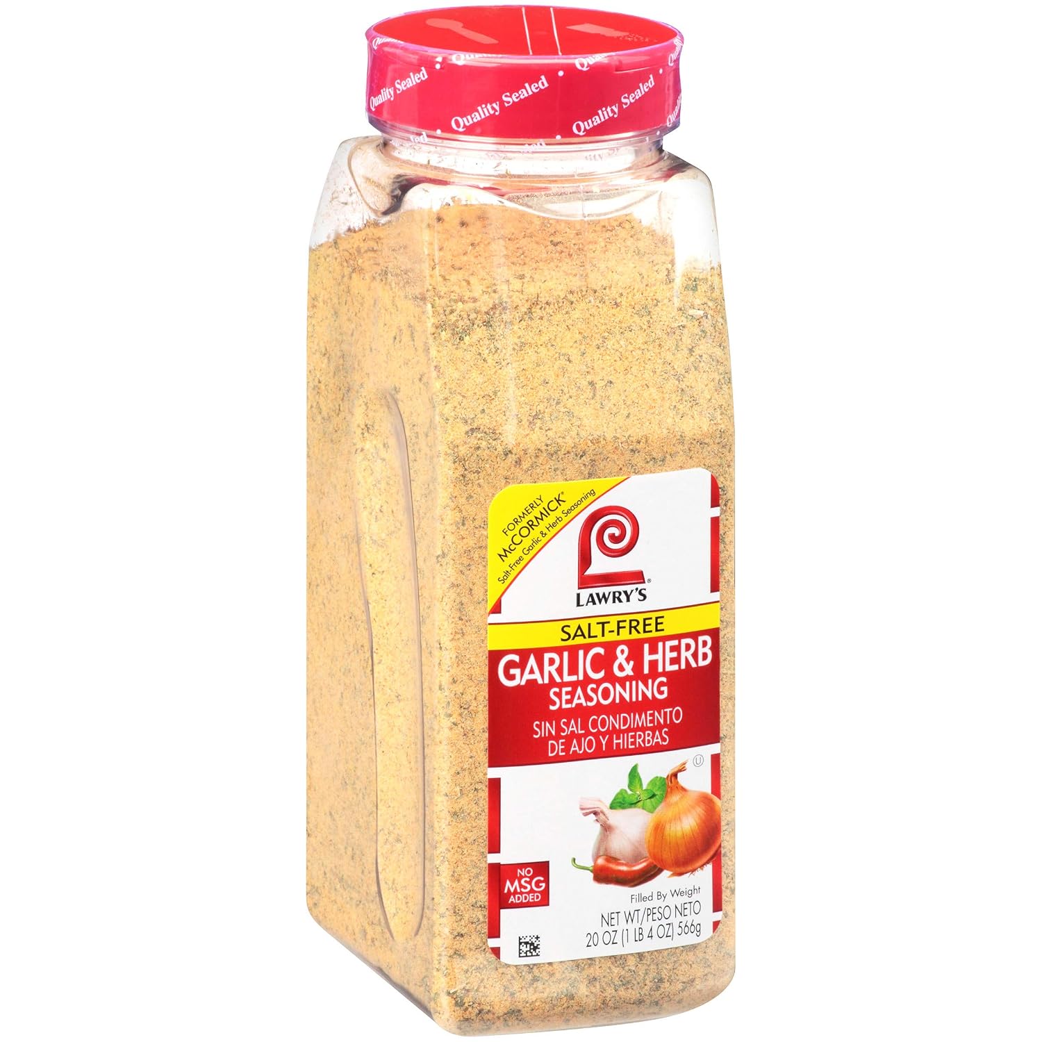 Lawry's Garlic & Herb Seasoning, 20 oz - One 20 Ounce Container of Garlic and Herb Seasoning Blend of Garlic, Rosemary, Basil, and Citrus Perfect for Seafood, Beef, and Poultry