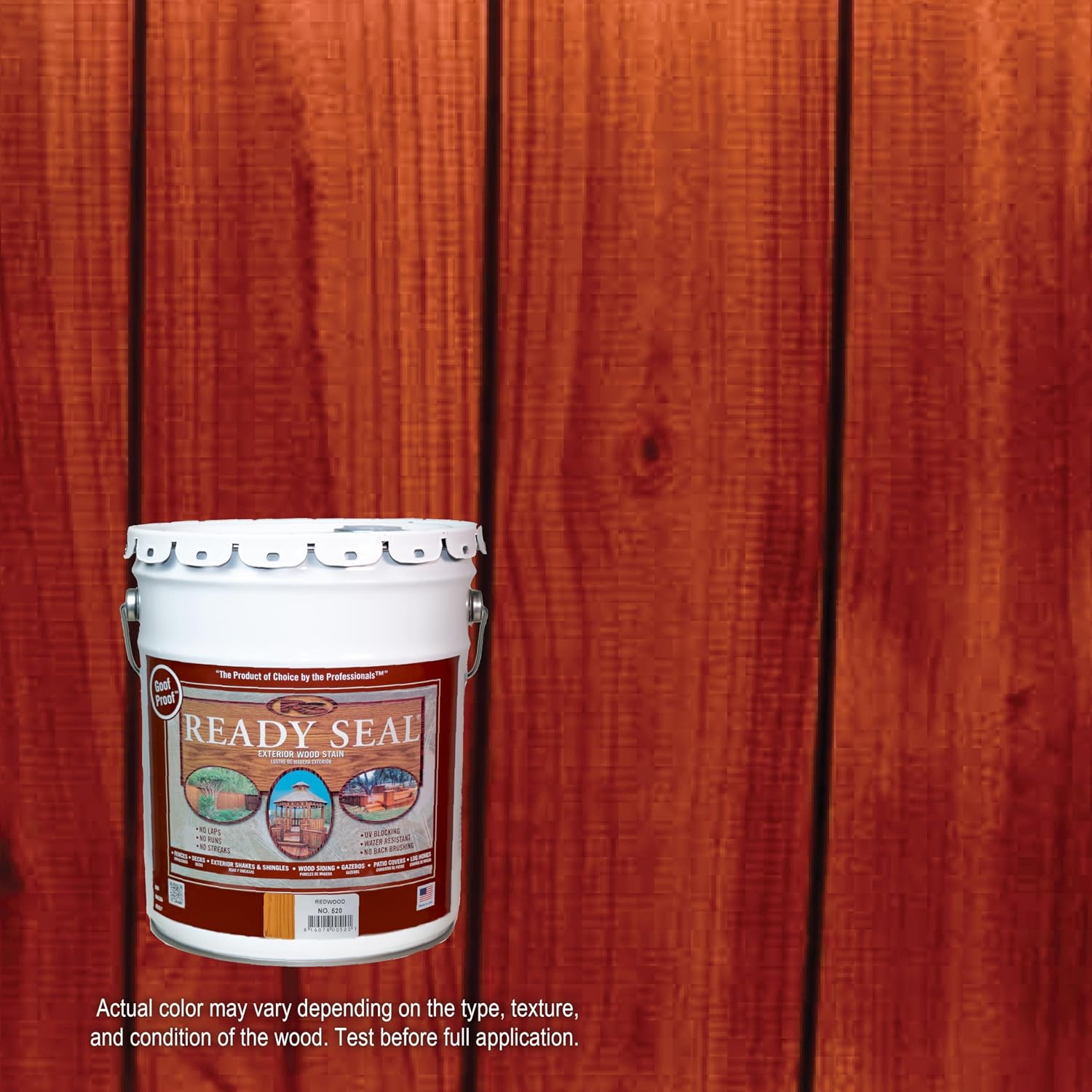 Ready Seal 7966104 5 gal Pail Exterior Wood Stain & Sealer, Light Oak