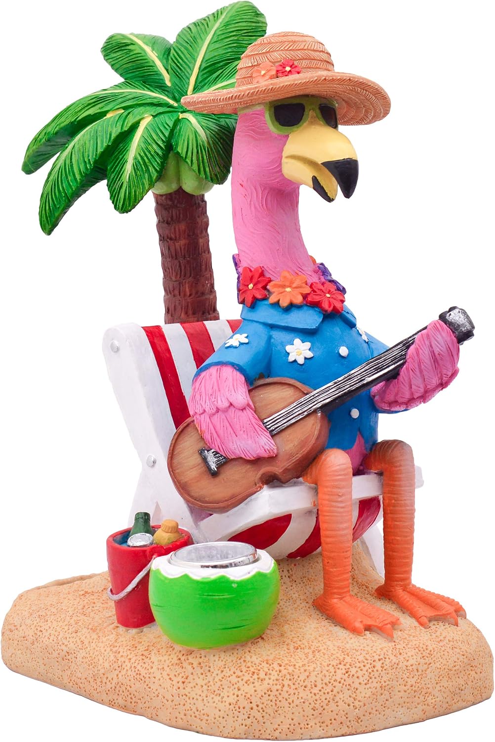 TERESA'S COLLECTIONS Pink Flamingo Garden Decor with Solar Light, Flamingo Summer Outdoor Decor
