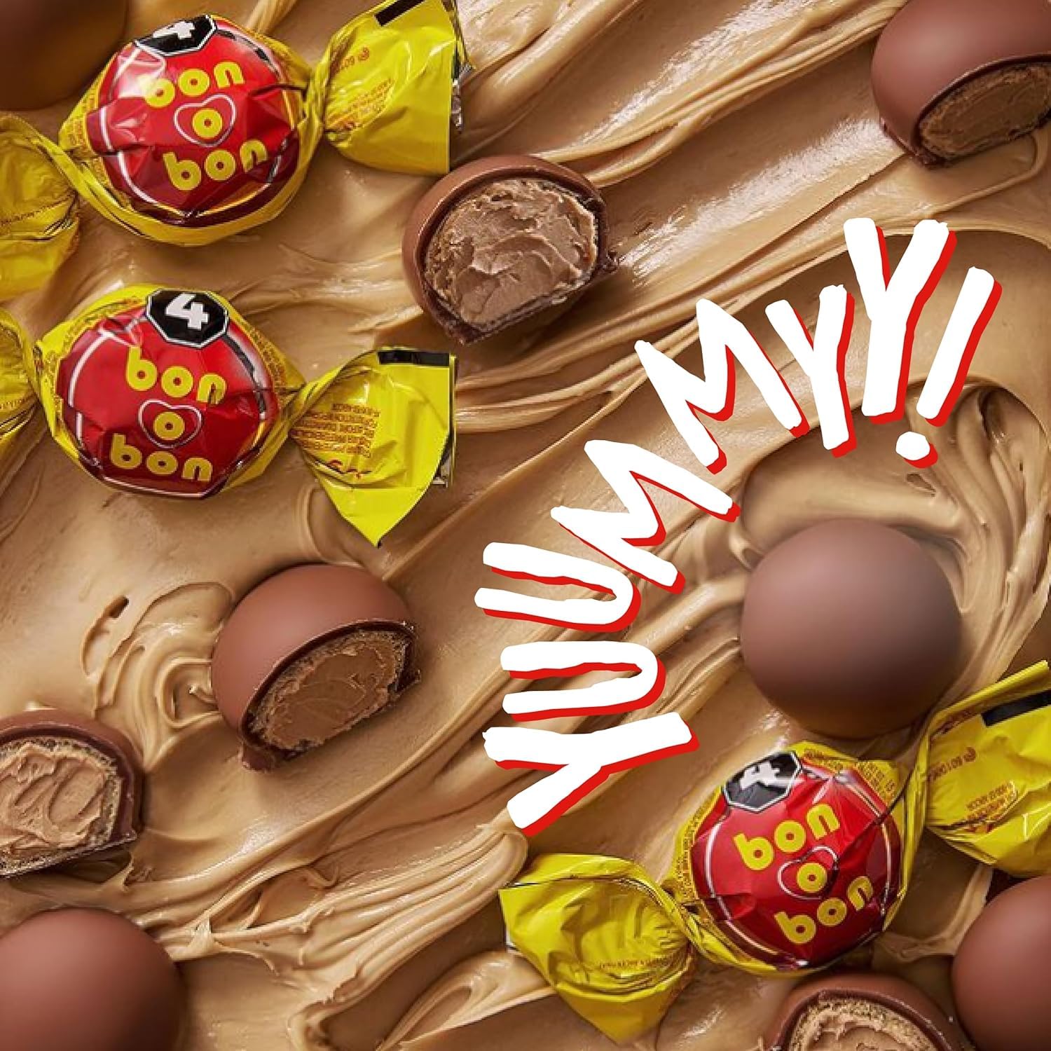 Bon o Bon Chocolate Bon Bons, Decadent Chocolate Truffles with a Creamy Peanut & Wafer Filling, 15g x 18 Bonbons