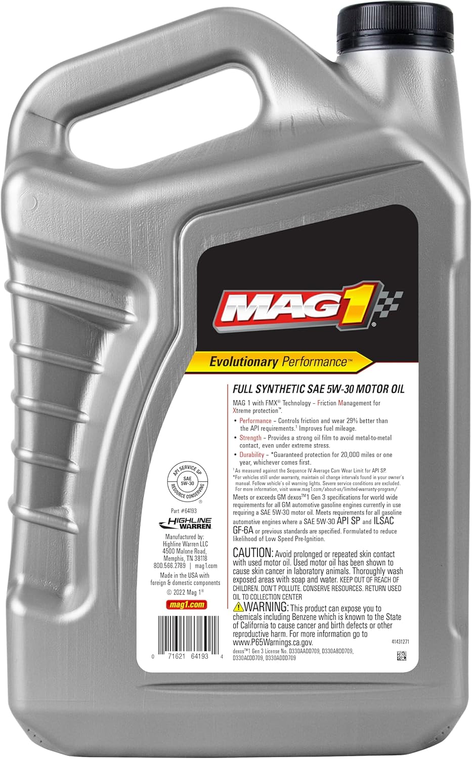 62891 Dexos1 SAE 5W-30 Motor Oil - 1 Quart