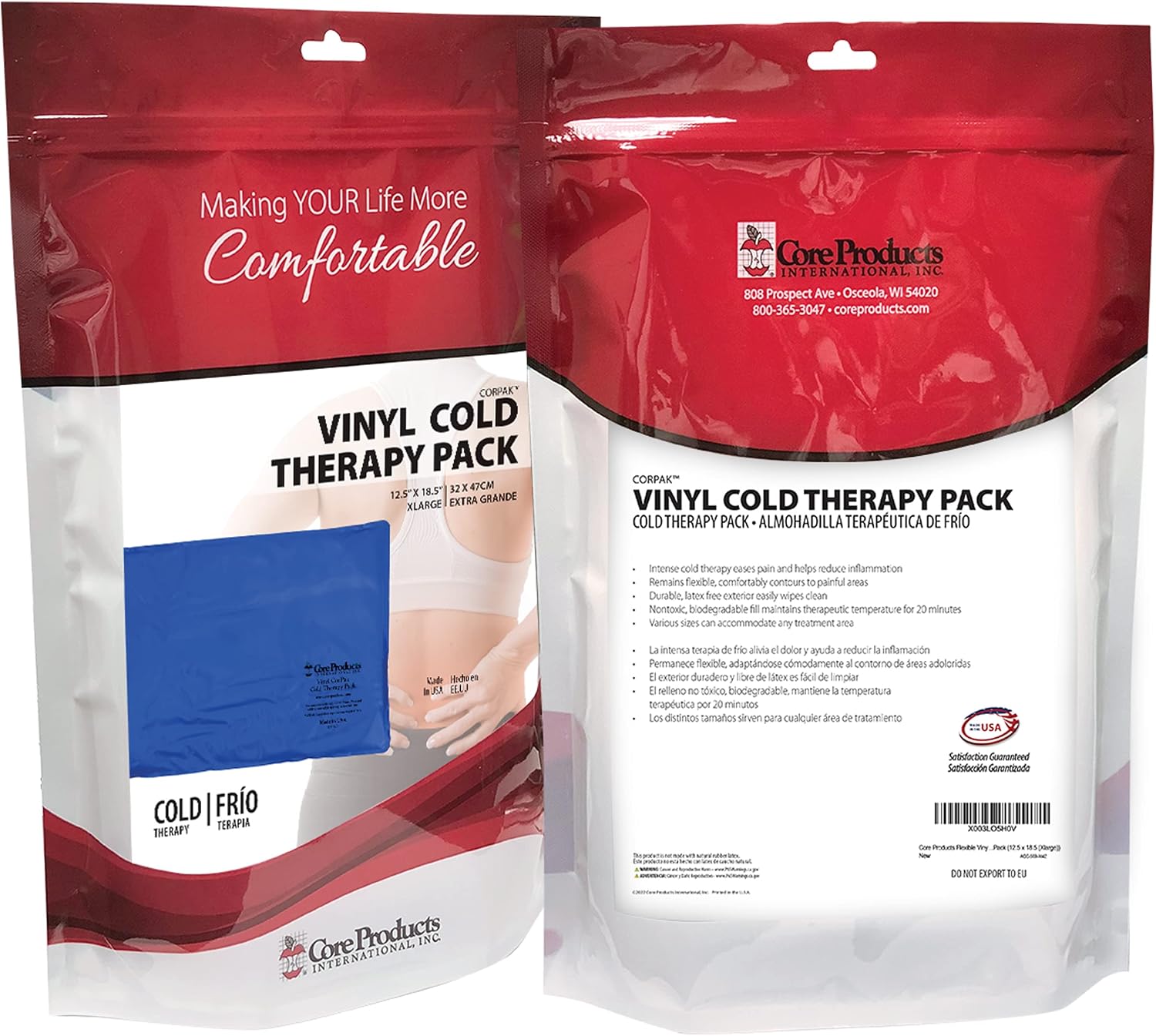 Core Products Flexible Vinyl Intense Cold Pack for Neck, Shoulders & Back - 11" X 15"
