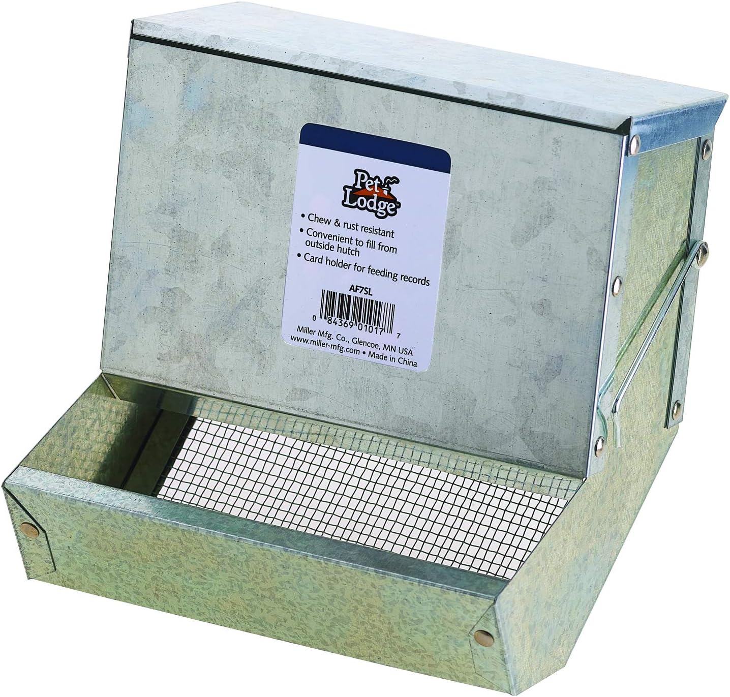 Pet Lodge® Small Animal Feeder with Lid and Sifter Bottom | Outdoor Gravity Feeder for Rabbits