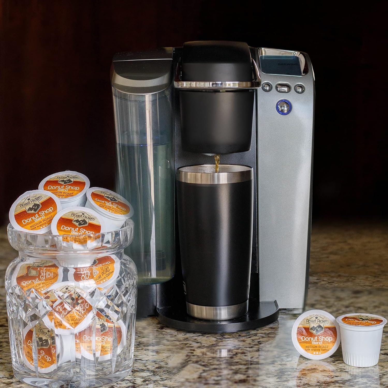Roast Ridge Single Serve Coffee Pods for Keurig K-Cup Brewers, Variety Pack, Light Roast, Medium Roast, Dark Roast, 100 Count (25 Each: Breakfast Blend, Donut Shop, French Roast, Colombian)