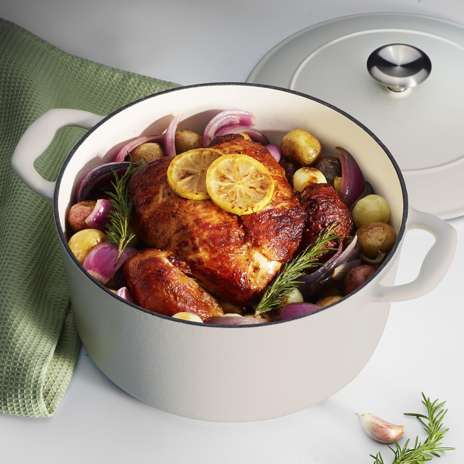 Tramontina Bestow Enameled Cast Iron 4-Qt Braiser Pan with Lid, Blue | Oven-to-Table Casserole Dish, Great for Shallow Braises & Simmers
