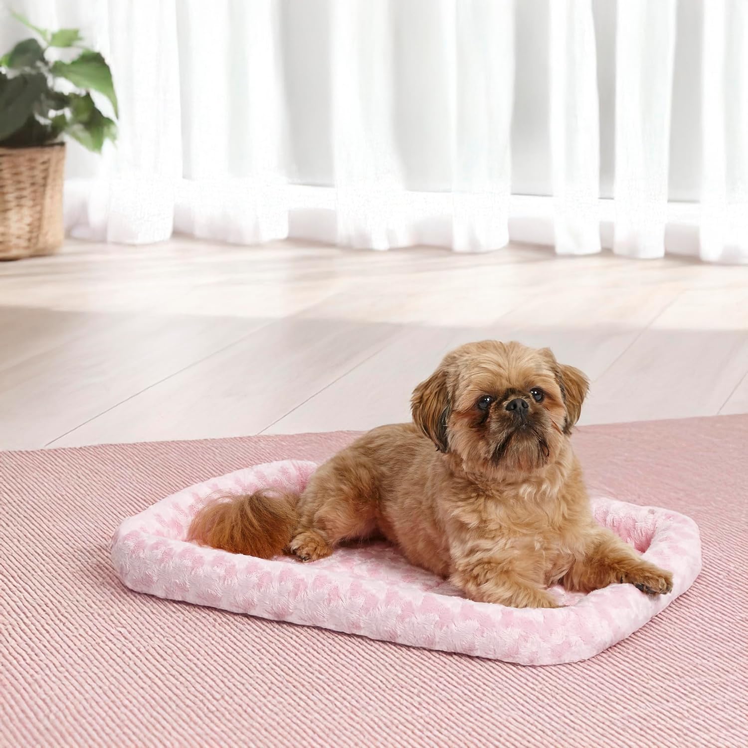 MidWest Homes for Pets QuietTime XXS Dog Bed – Cinnamon Faux Fur Bolster, Ultra-Soft and Machine Washable, Fits 18-Inch Crates and Carriers, for Small Dogs and Cats