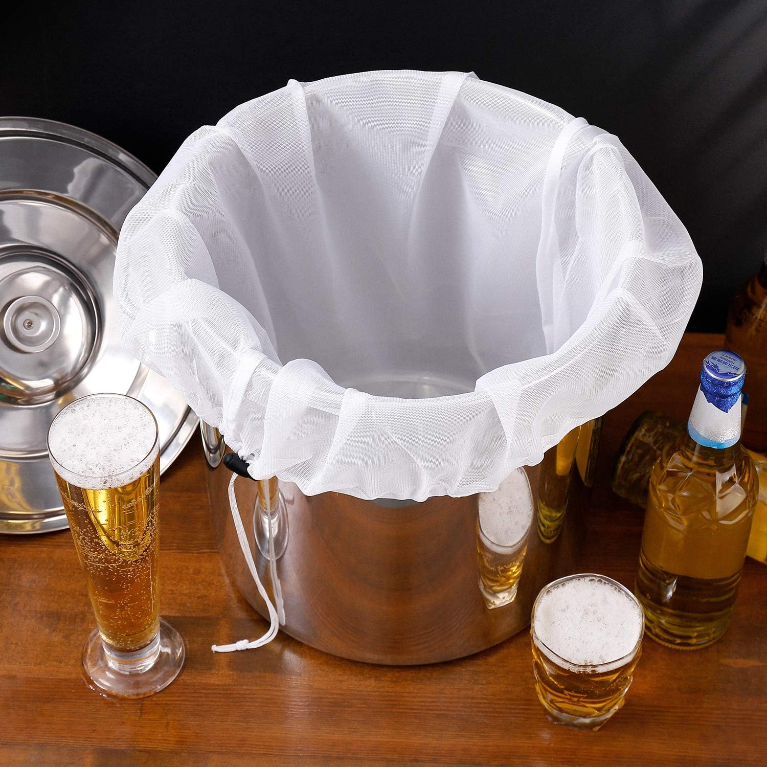 Brew Bags Reusable 3 Pack, Extra Large 26"x22" Fine Mesh Strainer Bag for Home Brewing Hops Grains Wine Beer Making Drawstring Straining Brew in a Bag