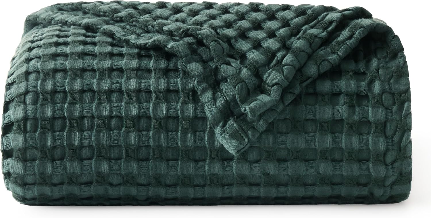 Bedsure Cooling Waffle Blanket for Hot Sleepers, Ivory, Queen, 90"x90"