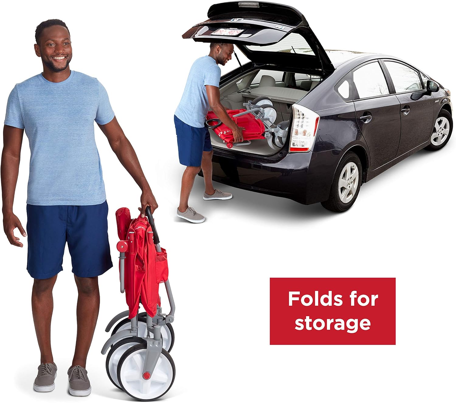 Radio Flyer Beach & Boardwalk 3-in-1 EZ Fold Wagon, for Kids 1.5+, UV Shade