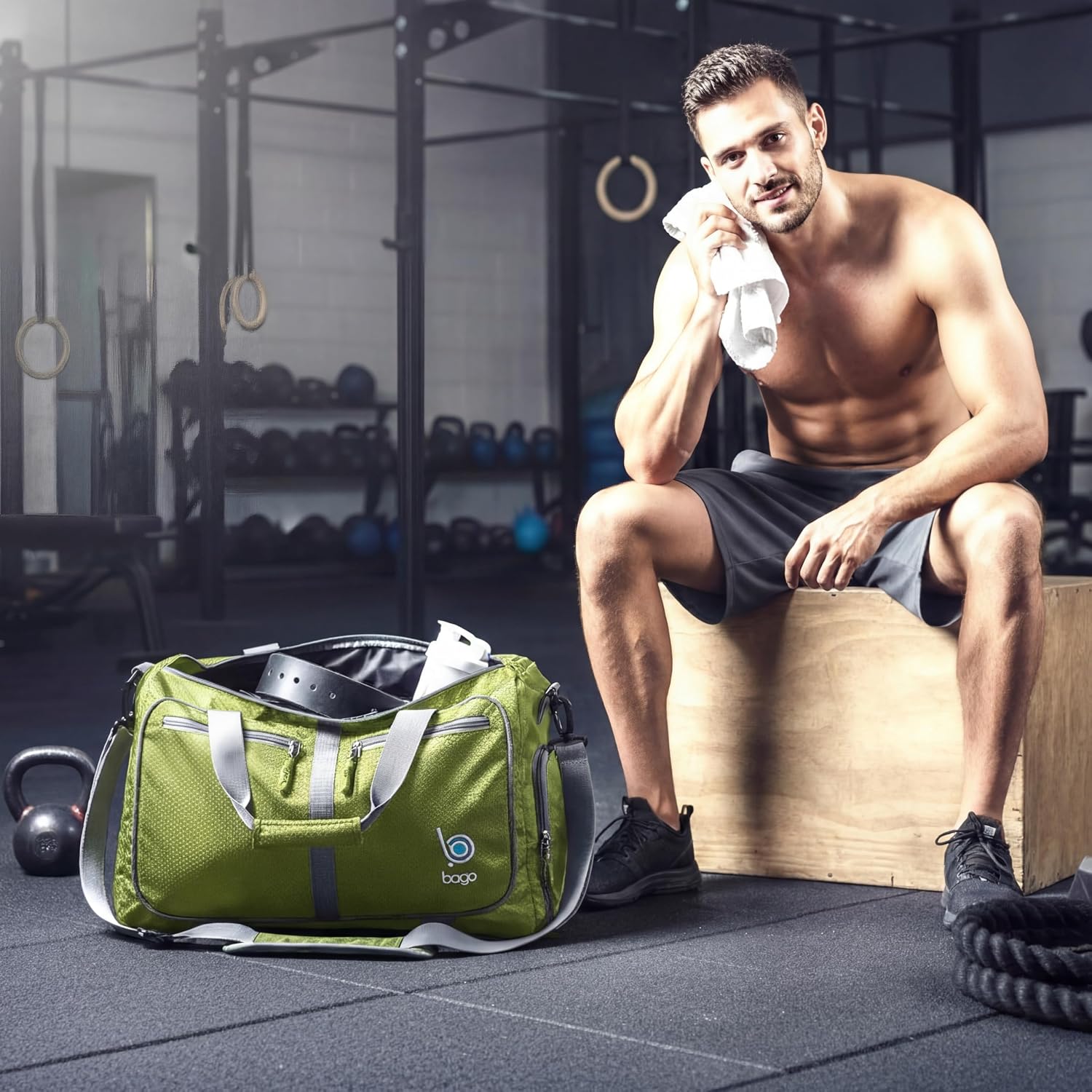 Bago Large Duffle Bag for Travel Women & Men. Durable Lightweight Foldable Travel Duffel Bags For Traveling Women. 80L Duffle Bags For Overnight Bag With Shoe Compartment Collapsible Weekender duffel