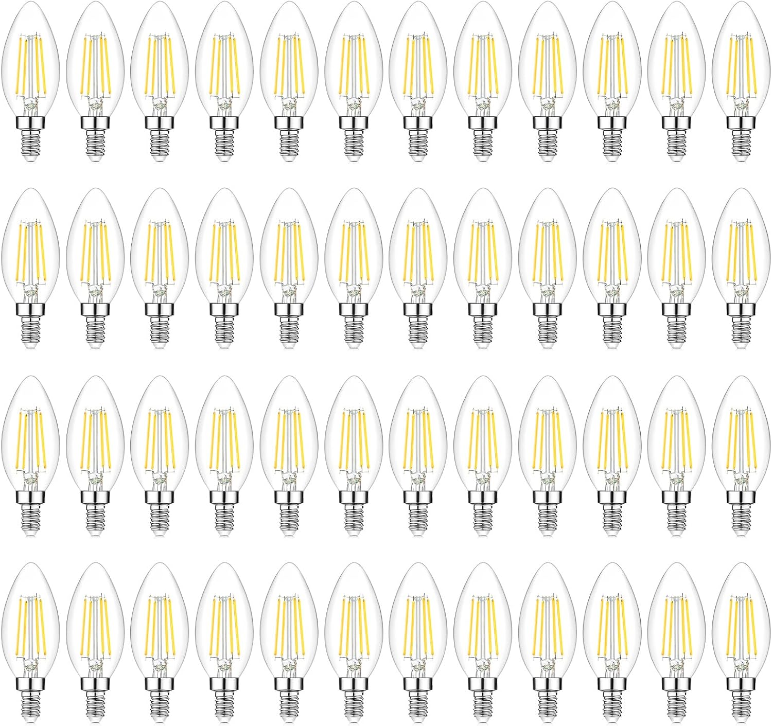 BesLowe 12-Pack Dimmable E12 LED Candelabra Bulbs 60W Equivalent, 2700K