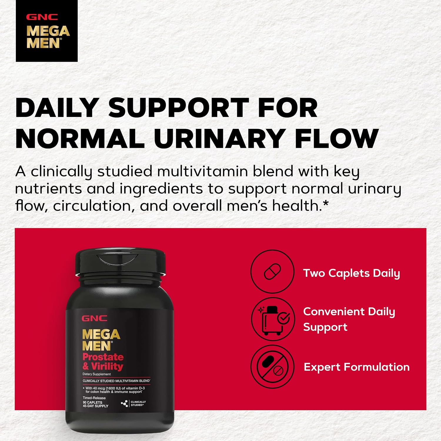 GNC Mega Men Prostate and Virility Multivitamin for Men, Supports Optimal Sexual Health and Prostate Health, 90 Count