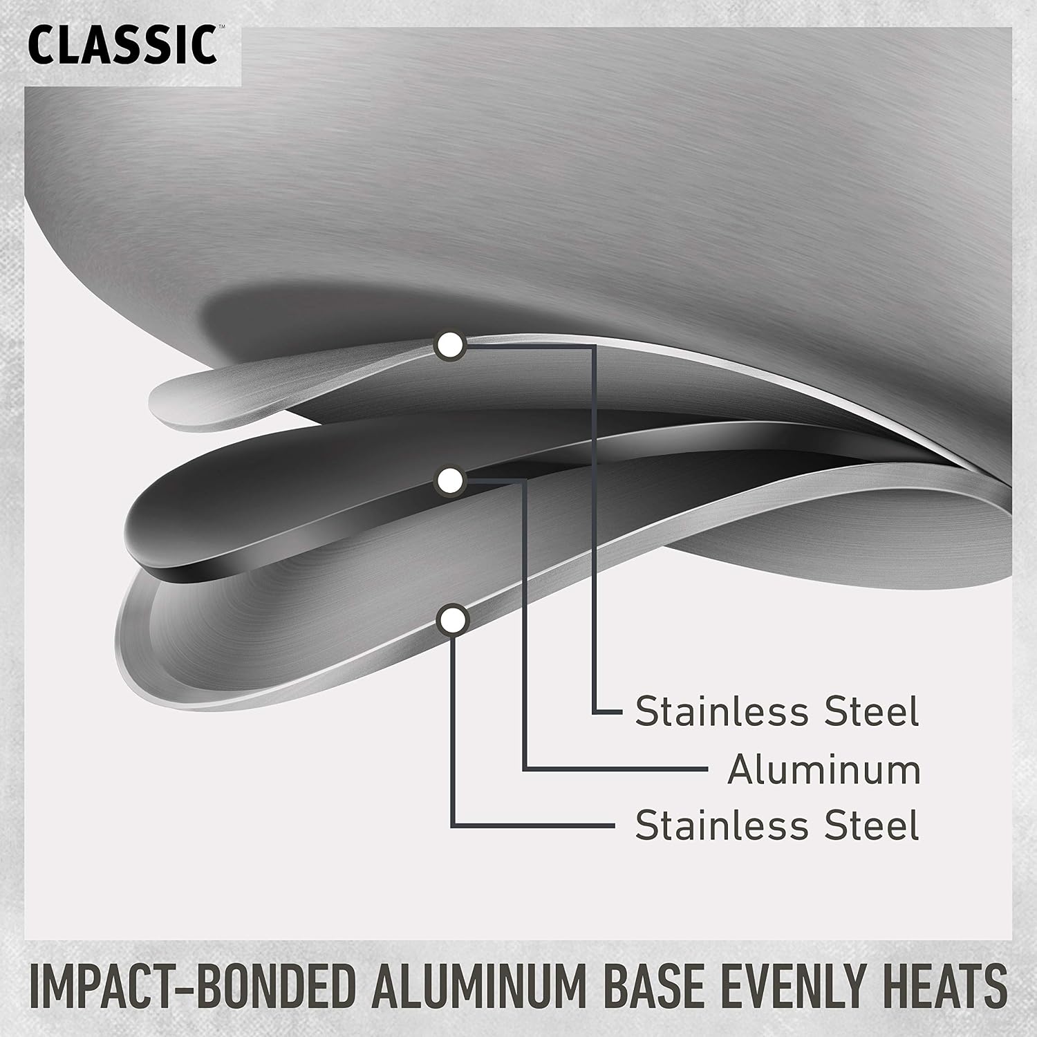 Calphalon Classic Stainless Steel Sauce Pan, 3.5-Quart, Impact-Bonded Aluminum Base, Stay-Cool Handles