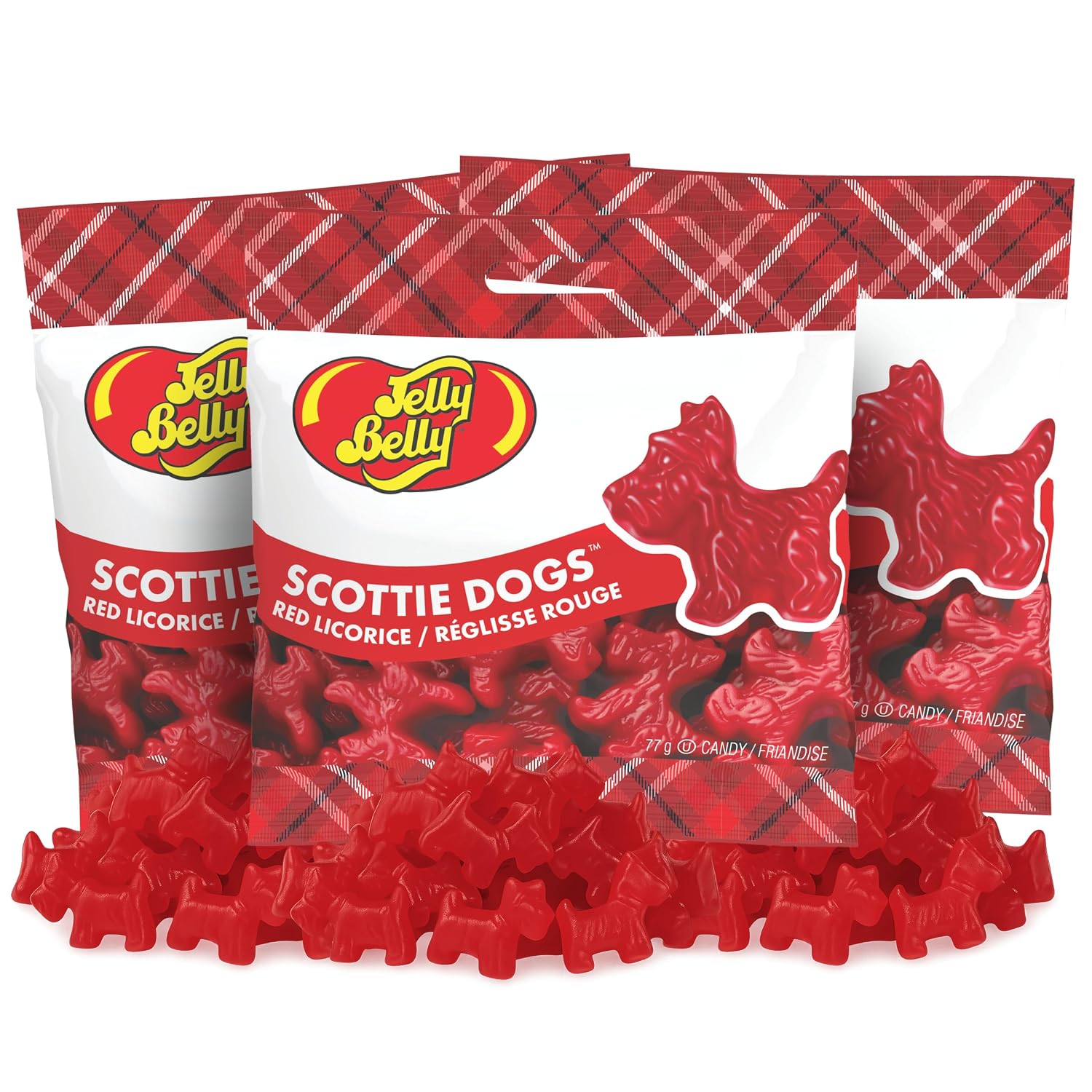 JellyBelly Red Licorice Scottie Dogs, 2.75 Ounces, Pack of 3