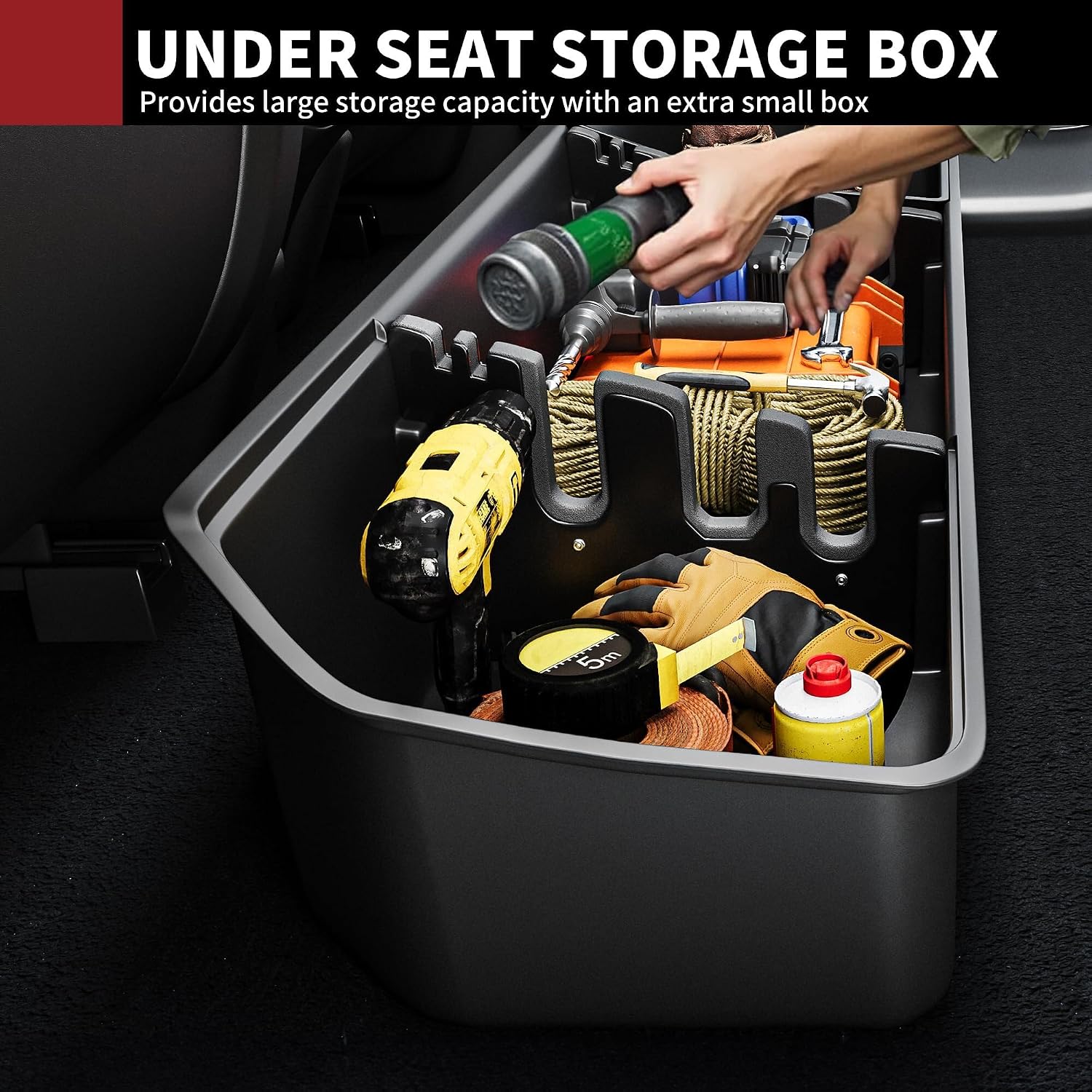 YITAMOTOR Rear Under Seat Storage Fit Ford 2015-2026 F150 & 2017-2026 Super Duty SuperCrew/Crew Cab