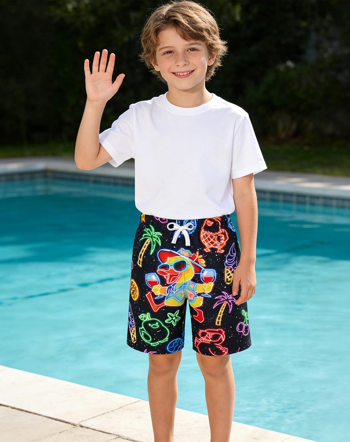 BFUSTYLE Boys Swim Trunks Mesh Lining Kids Bathing Suit 5-14 Years Shorts