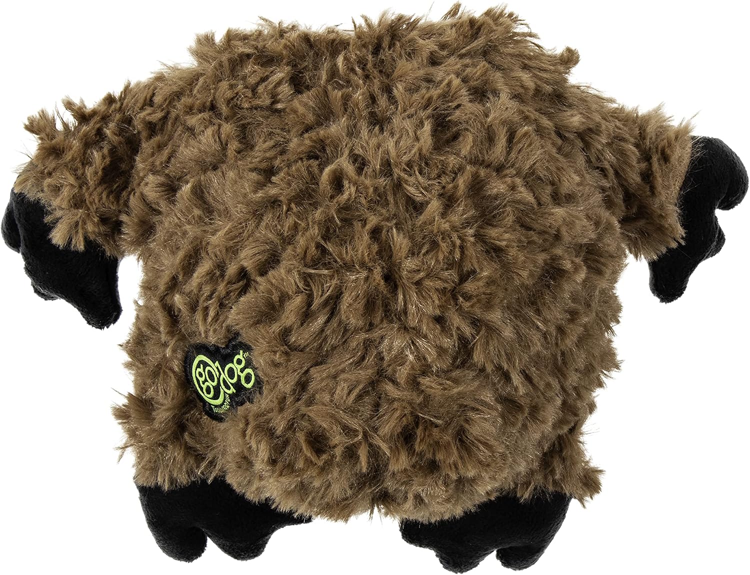 goDog Checkers Just for Me Skinny Cow Squeaky Plush Dog Toy, Chew Guard Technology - White, Mini