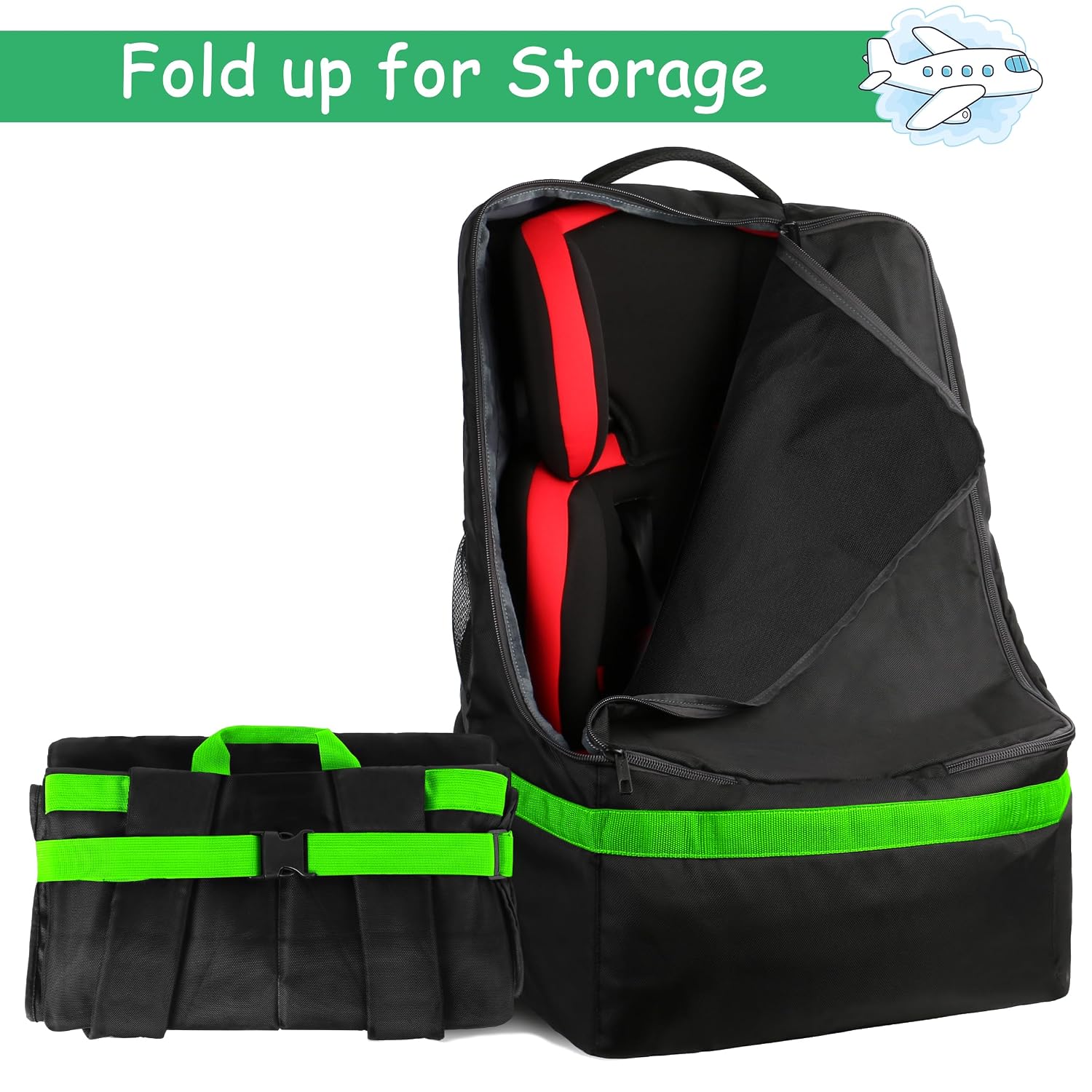 YOREPEK Padded Car Seat Travel Bag Backpack, Toddler Travel Essentials