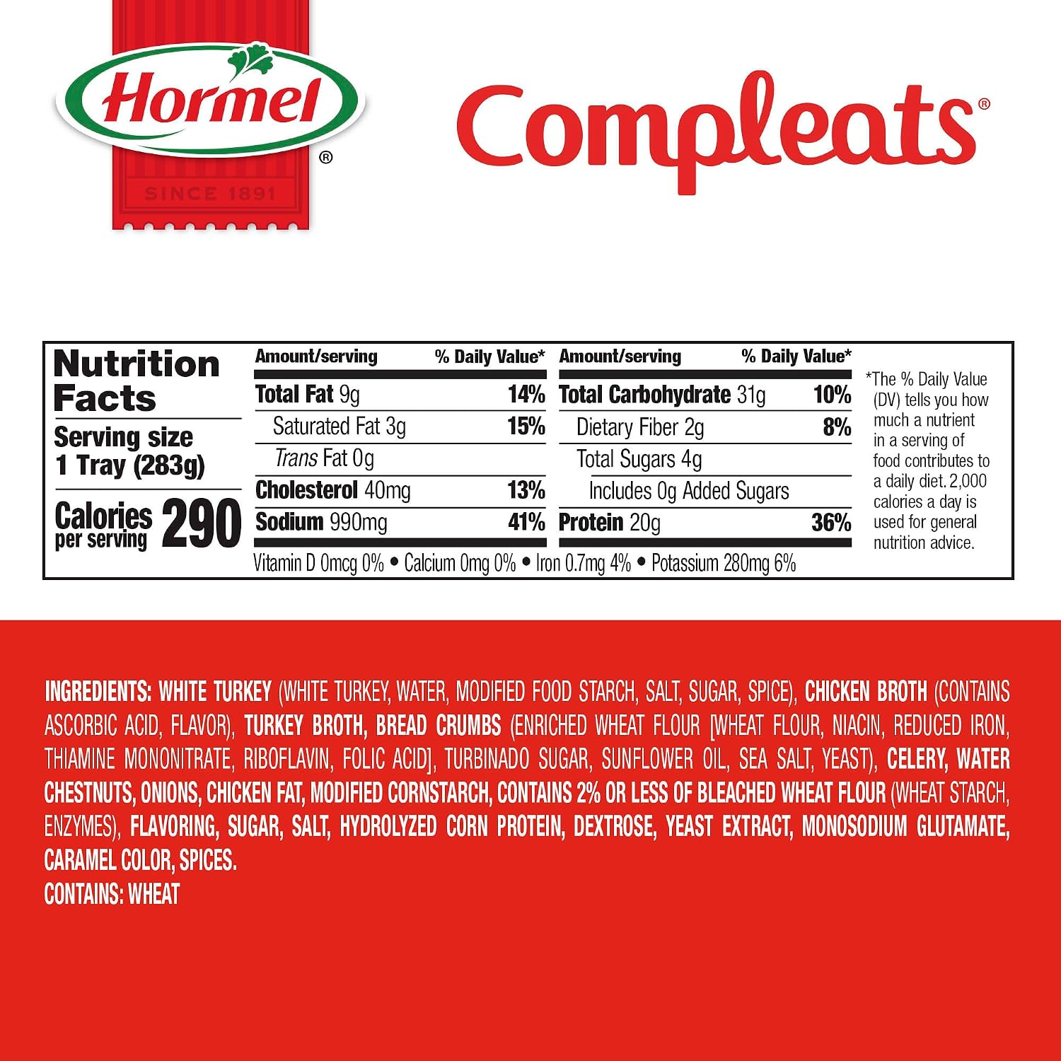 HORMEL COMPLEATS Turkey & Dressing Microwave Tray, 10 oz. (6 Pack)