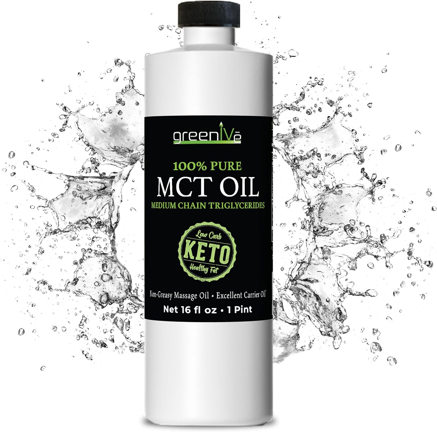 MCT Oil 100% Pure C8 C10 Caprylic Capric Acid Non-GMO Keto Paleo Bulletproof Coffee Creamer Energy Fuel Carrier Oil Skin Hair Massage Oil