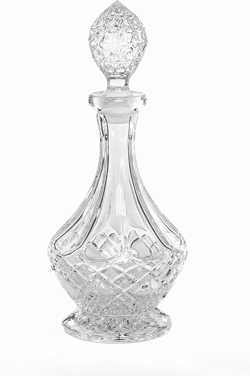 Amlong Crystal Lead-Free Crystal Liquor Decanter with Stopper, Round