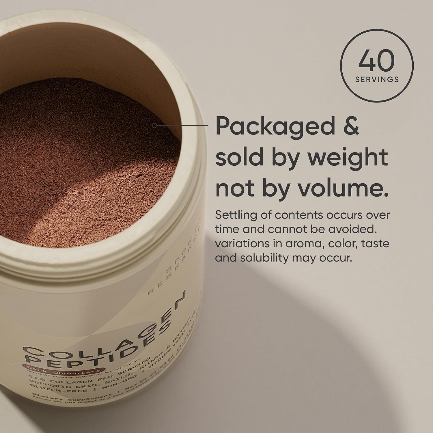 Sports Research® Collagen Peptides Protein Powder 16oz (Unflavored) | 11g Grass-Fed Collagen per Scoop · Hair, Skin & Joint Support · Easy to Mix in Coffee & Shakes - 41 Servings
