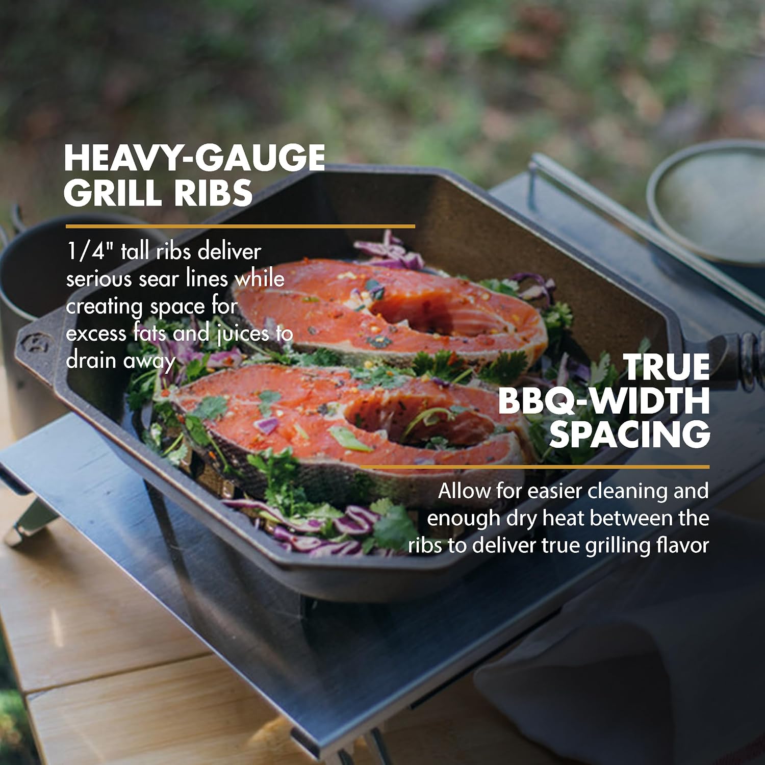 FINEX 10" Cast Iron Grill Pan, Grill Pans with Superior Heat Distribution, Near Non-Stick for Easy Cleaning, Cast Iron Grill Pan, For Indoor & Outdoor Grilling, Pre-Seasoned with Flaxseed Oil