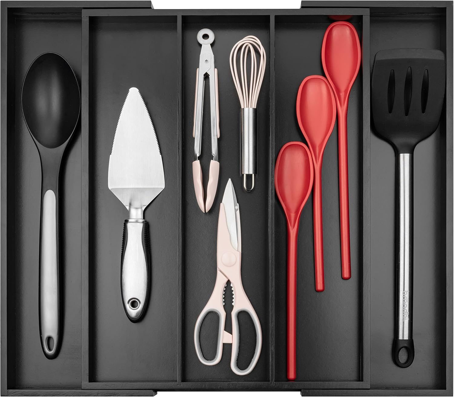 Purawood Kitchen Drawer Organizer - Expandable Utensil Drawer Organizer for Kitchen, Cutlery Tray & Silverware Organizer
