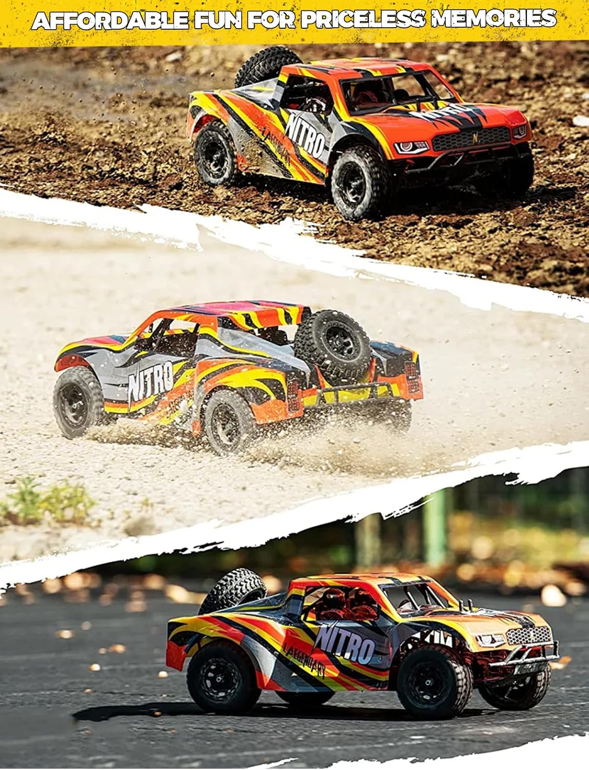 1/8 Scale Brushless RC Cars for Adults，Max 40mph Electric Off-Road Monster Truck